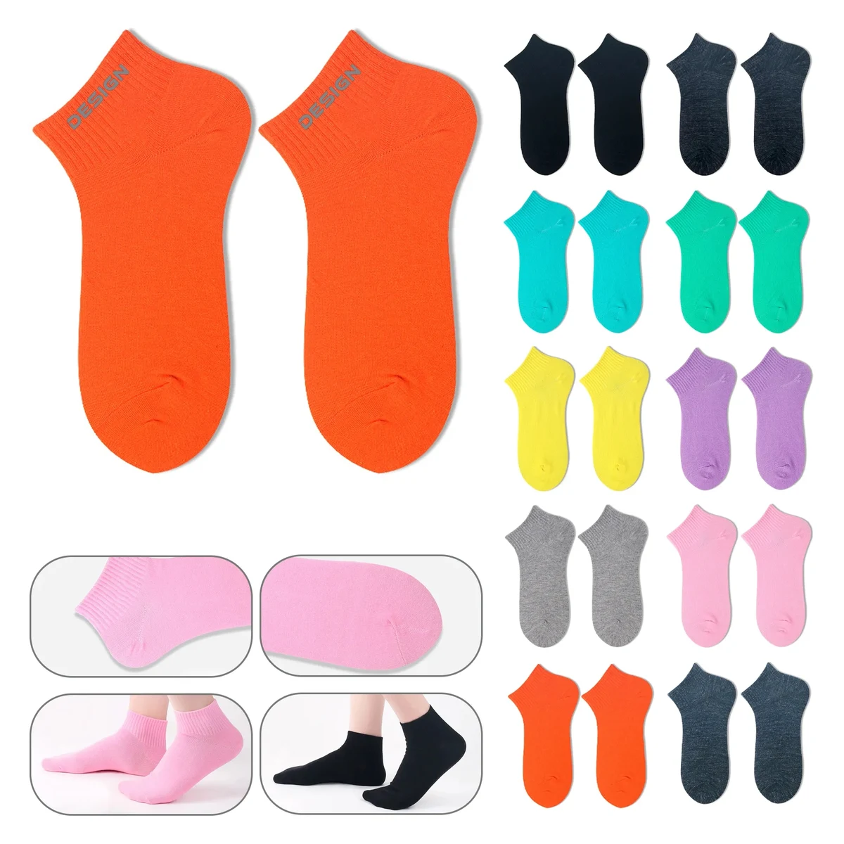 Breathable Cotton Summer Ankle Socks 1