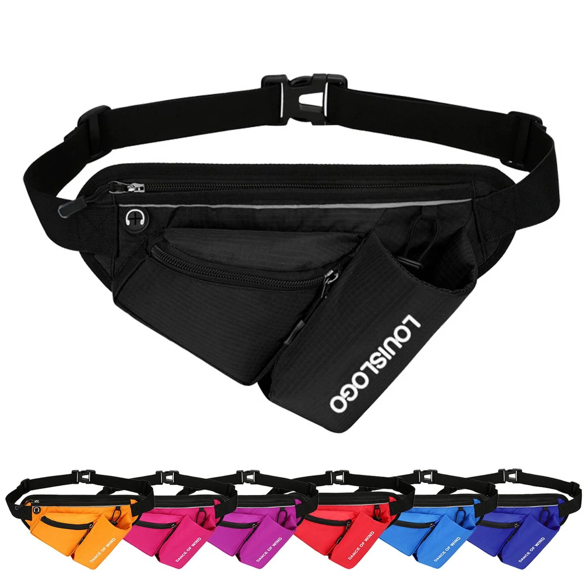 Nylon Fanny Pack with Water Bottle Pocket 1