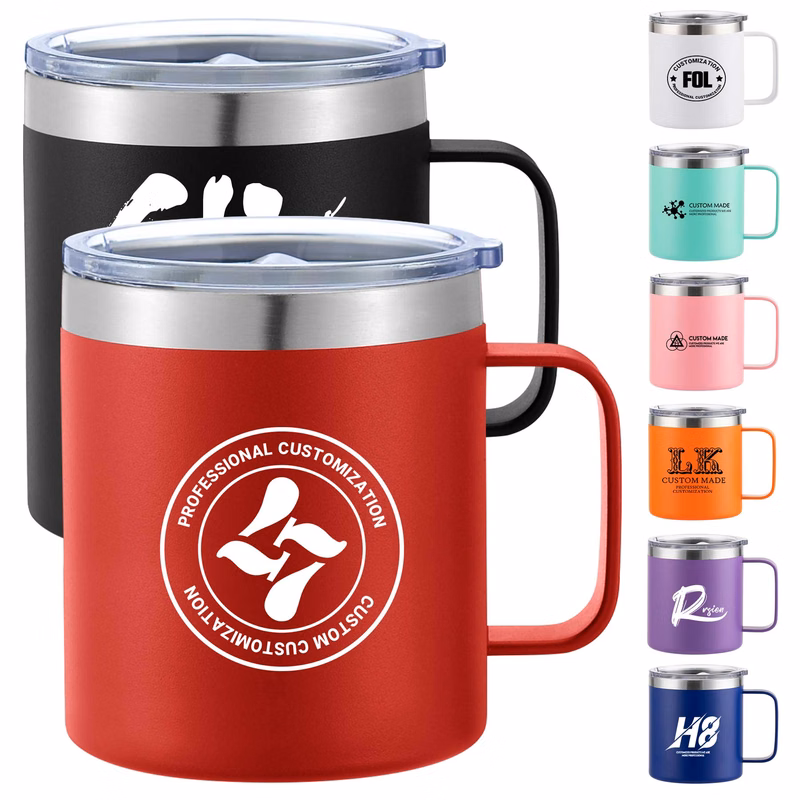 12 OZ Powder Coating Travel Mugs with Handle