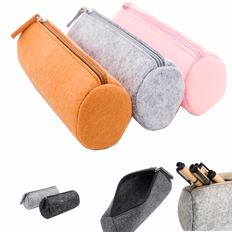 Felt Cloth Cylinder Pen Bag, Pencil Bags