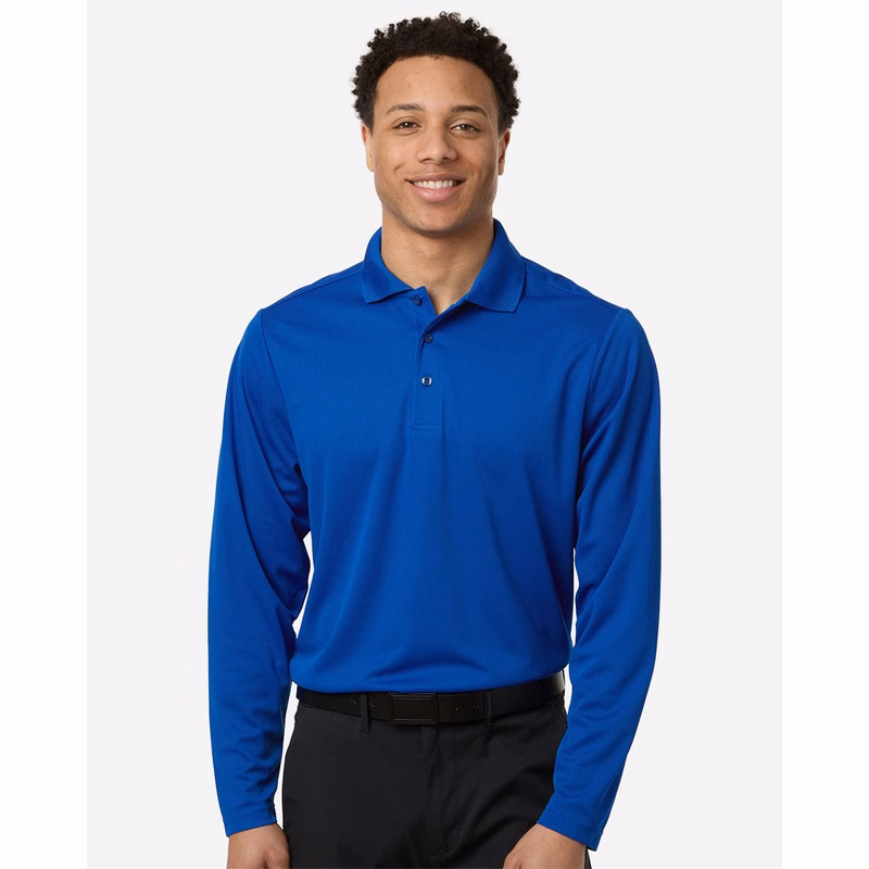 Men's Nova Performance Long Sleeve Pique Polo - CE108L