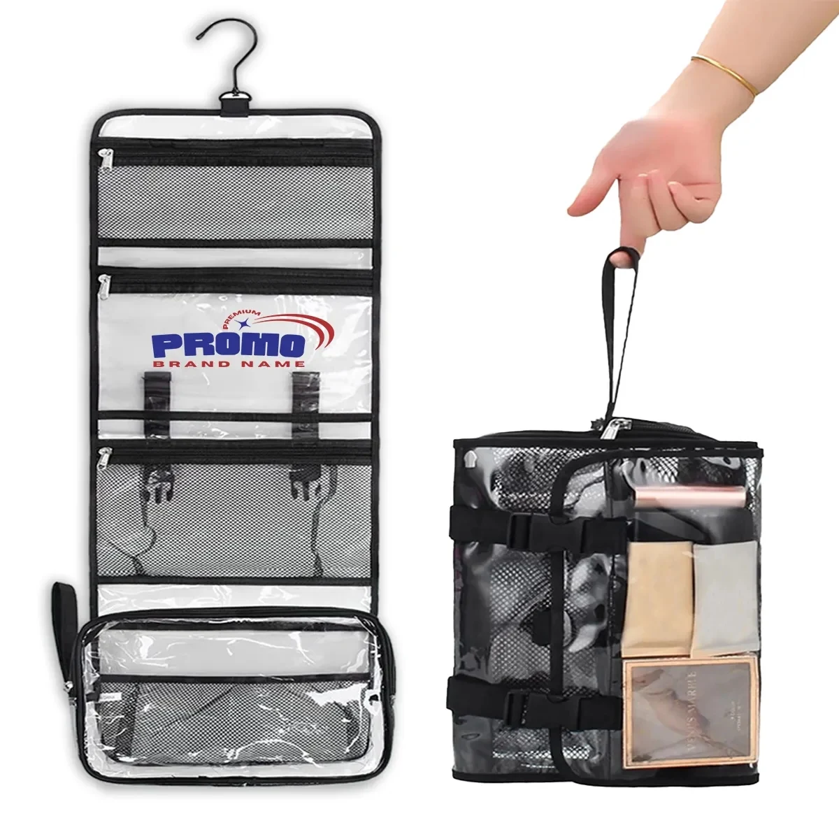 Large TSA Approved Travel Hanging Clear Toiletry Makeup Bag 1
