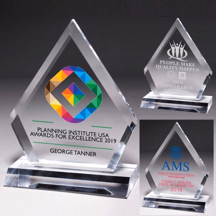 Multi-Faceted Acrylic Award - 53/4" x 7 1/2" - Laser Engraved