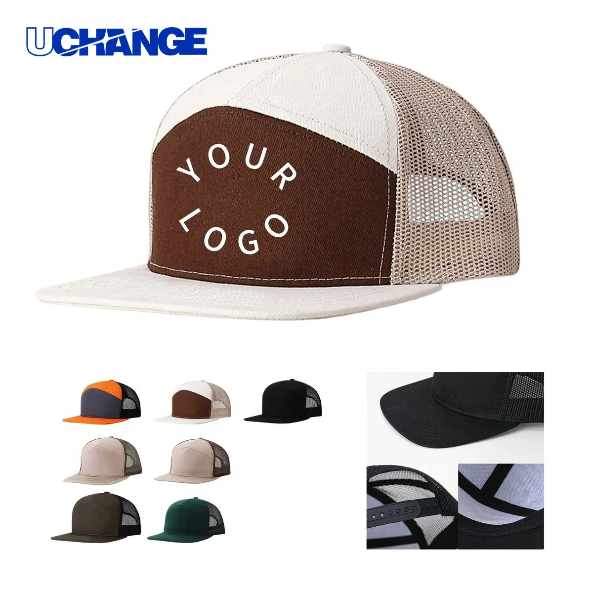 Structured Flat Visor Snapback Cap Headwear for Events 1