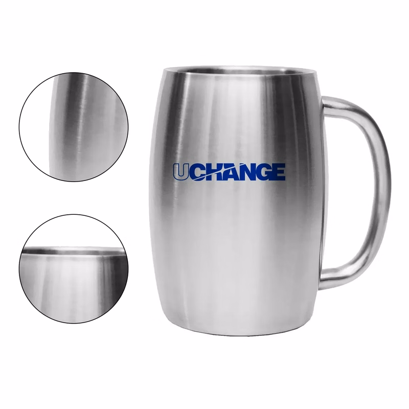16 Oz. Stainless Steel Beer Mug With Handle