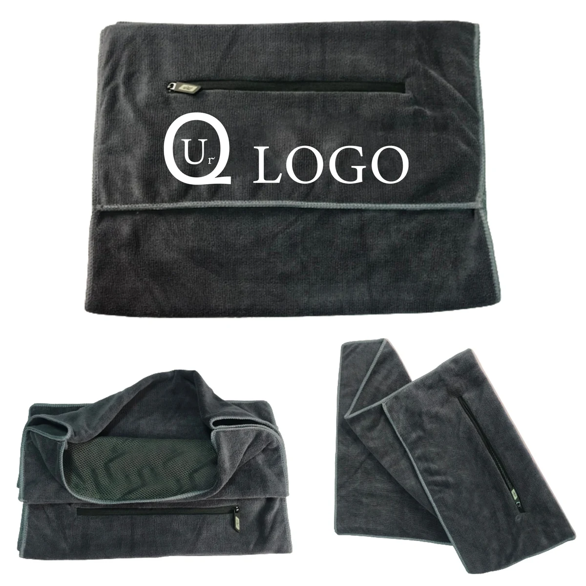 Fitness Towel W/ Zipper Pocket 1