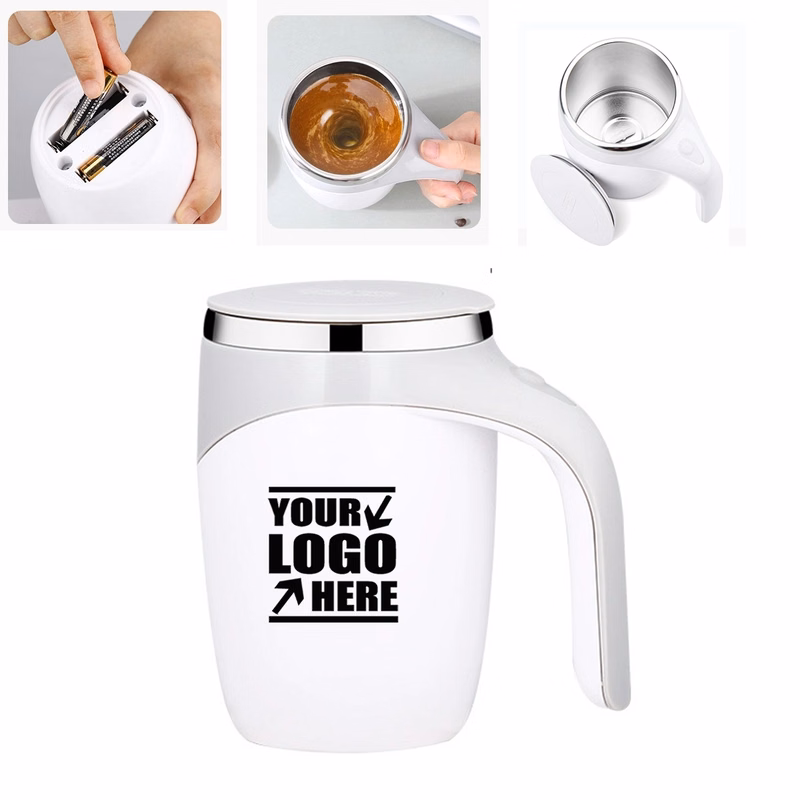 12 oz Electric Stainless Steel Self Mixing Coffee Tumbler