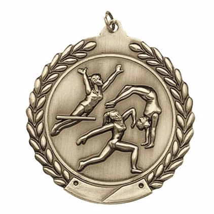 Gymnastics Female Die Cast Medal, 1 3/4"