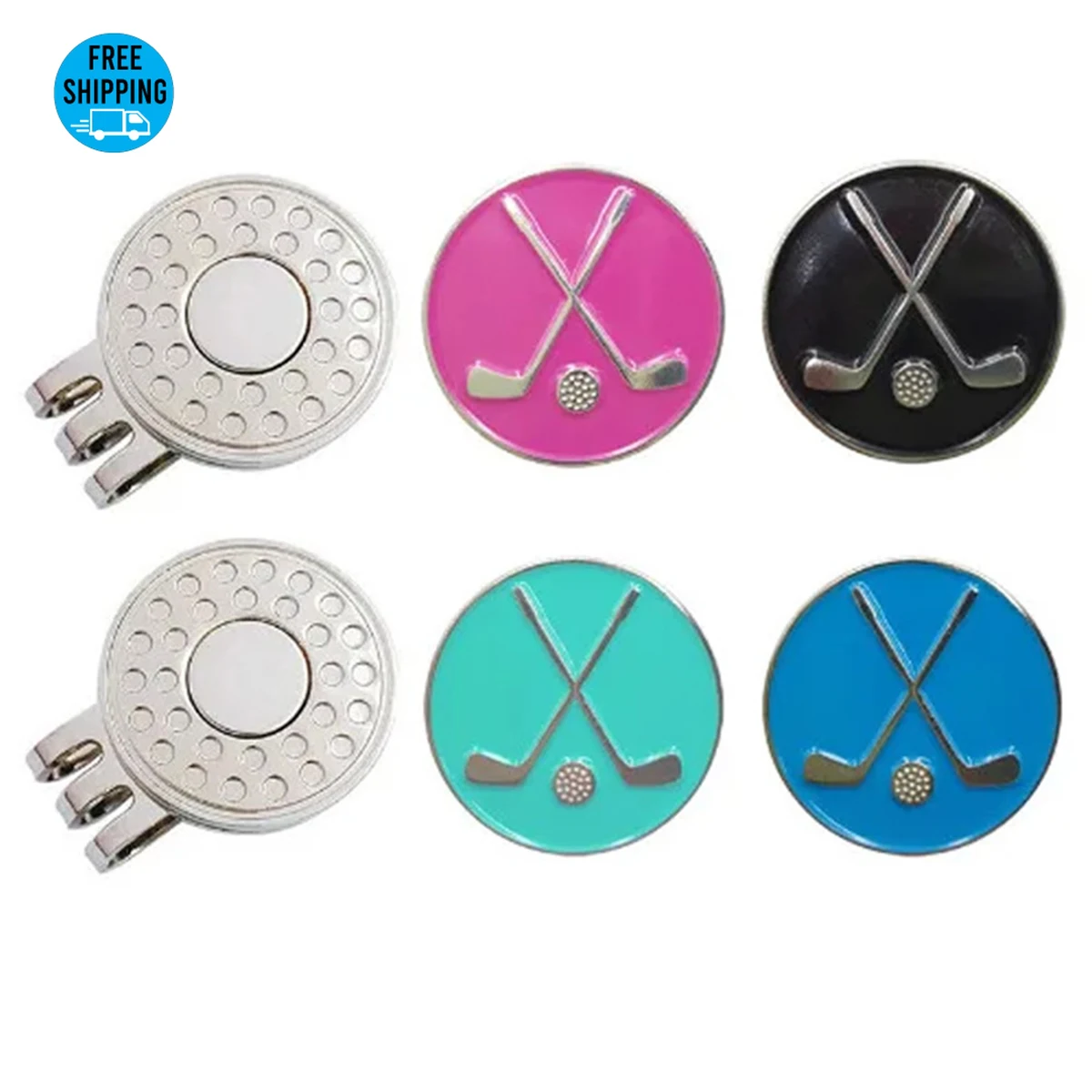Golf Ball Markers with Hat Clips 1