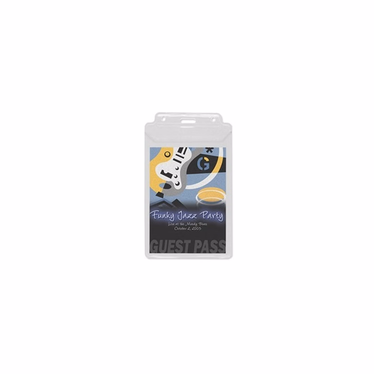 3.88" W x 6.63" H - Vertical Clear Vinyl Badge Holder (Blank)