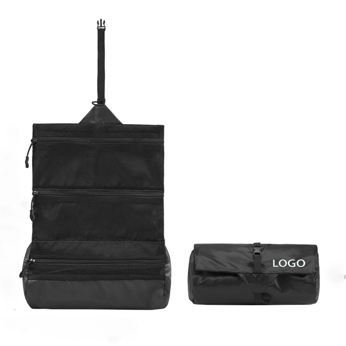 Buckle Closure Polyester Toiletry Bag 1