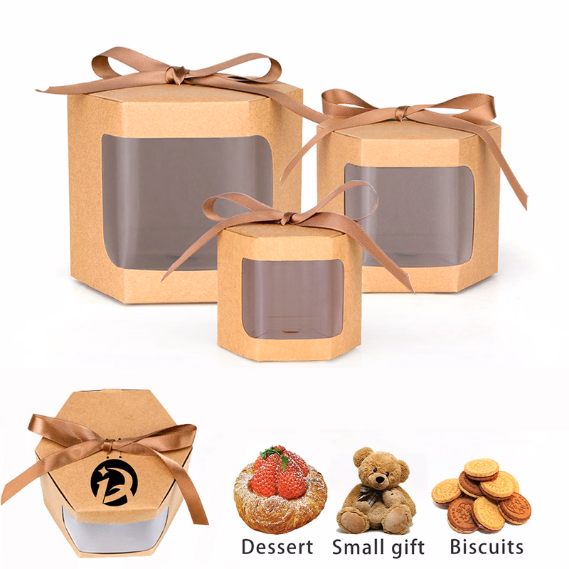 Cowhide Laser Window Paper Box Cake Candy Baking Gift Box