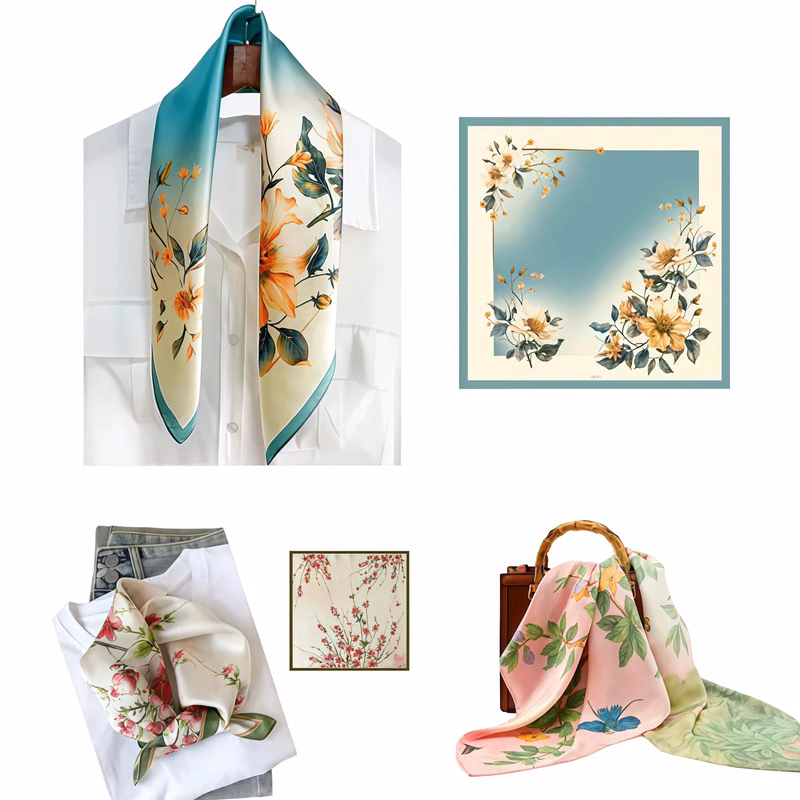 100% Mulberry Silk Bandana Scarf