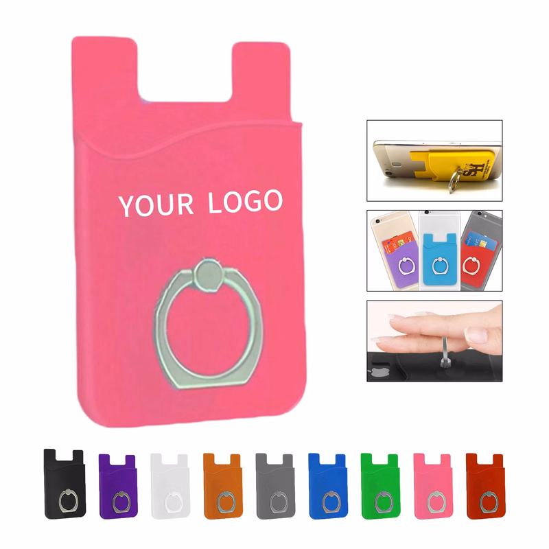 Silicone Phone Wallet with Grip Ring