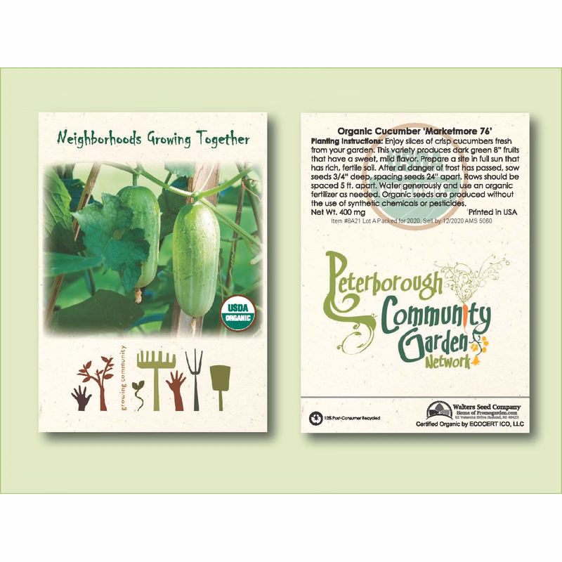 Organic Cucumber 'Marketmore 76' Seed Packets - Standard Size 3.25" x 4.5"