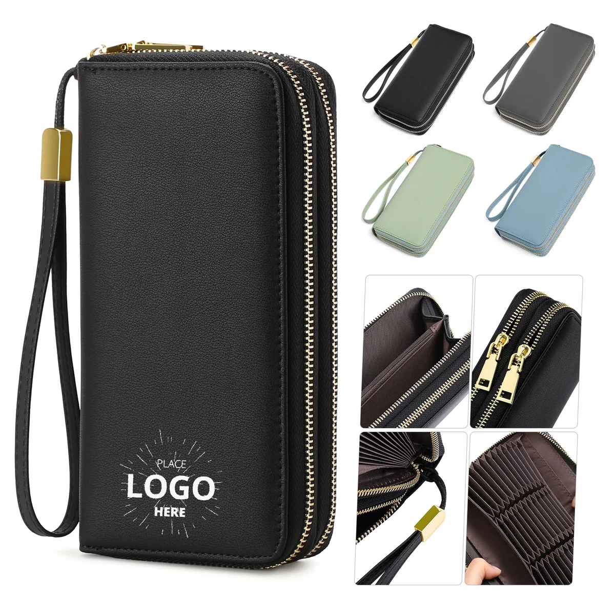 Double Zip Leather Ladies Wallet 1