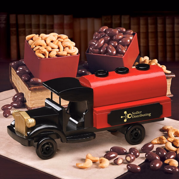 1920-Era Tank Truck with Chocolate Almonds & Extra Fancy Cashews