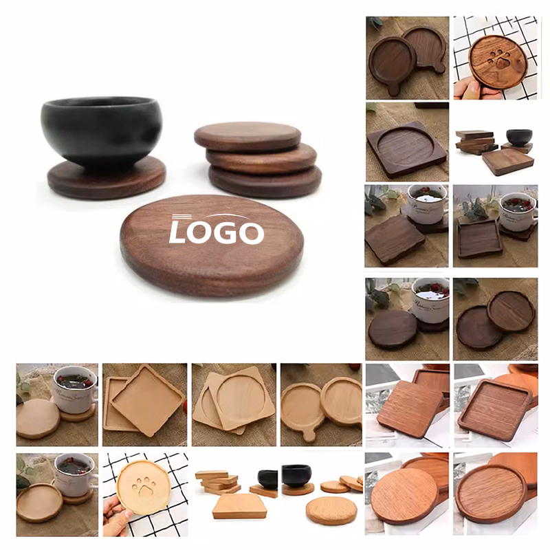 Wooden Coaster with Lip