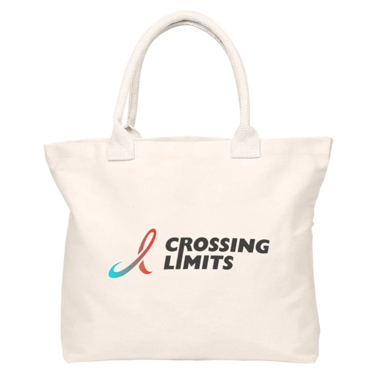 Calico Shopper no Gusset, custom tote bag with logo imprint 1