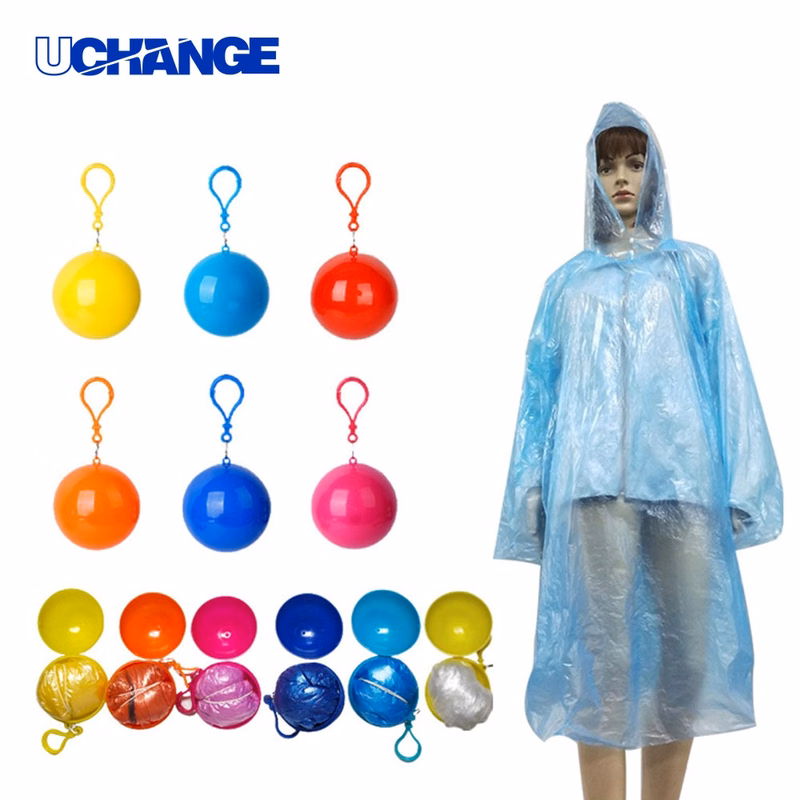 Raincoat Poncho Ball Keychain Case