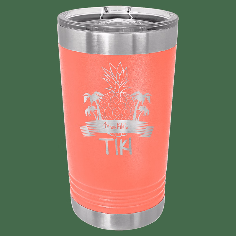 16 oz. Coral Laser Engraved Polar Camel Pint Tumbler w/Slider Lid