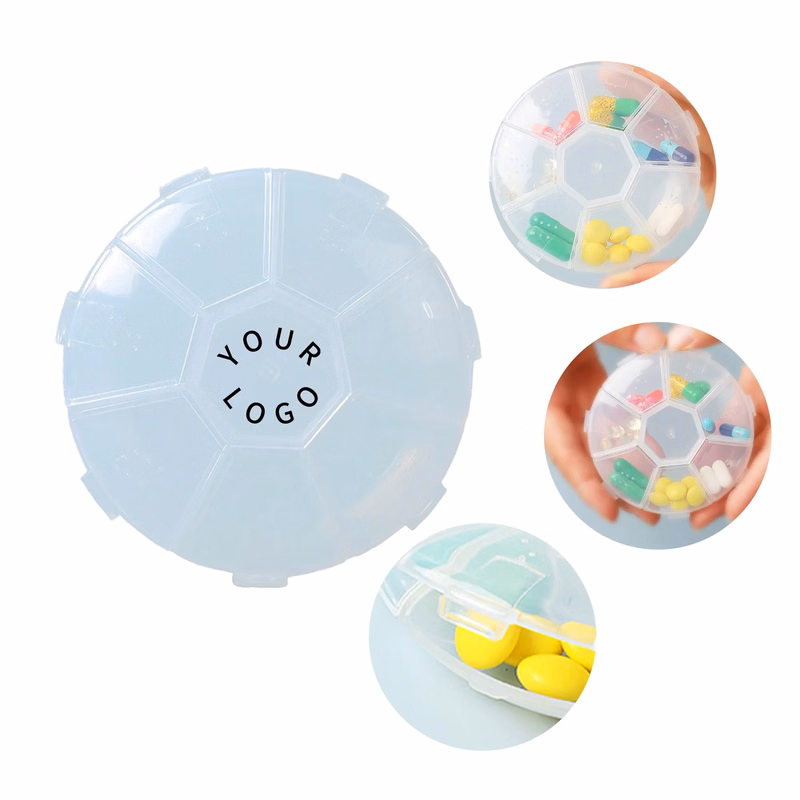 7 Day Medication Organizer Round Shape Travel Size
