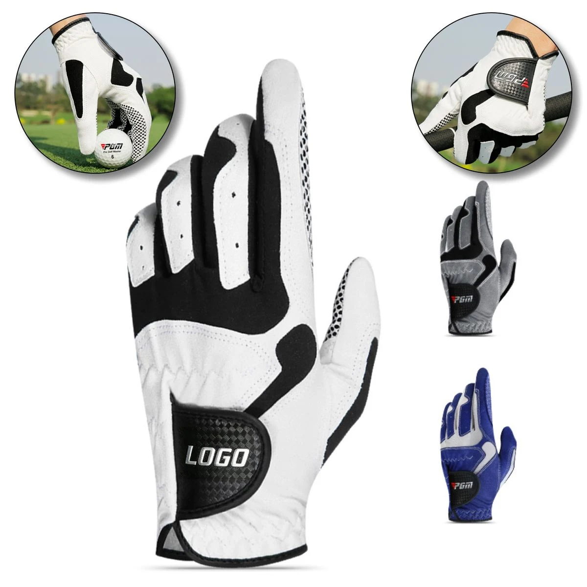Men's Microfiber Golf Glove with Anti Slip Grip Particles 1