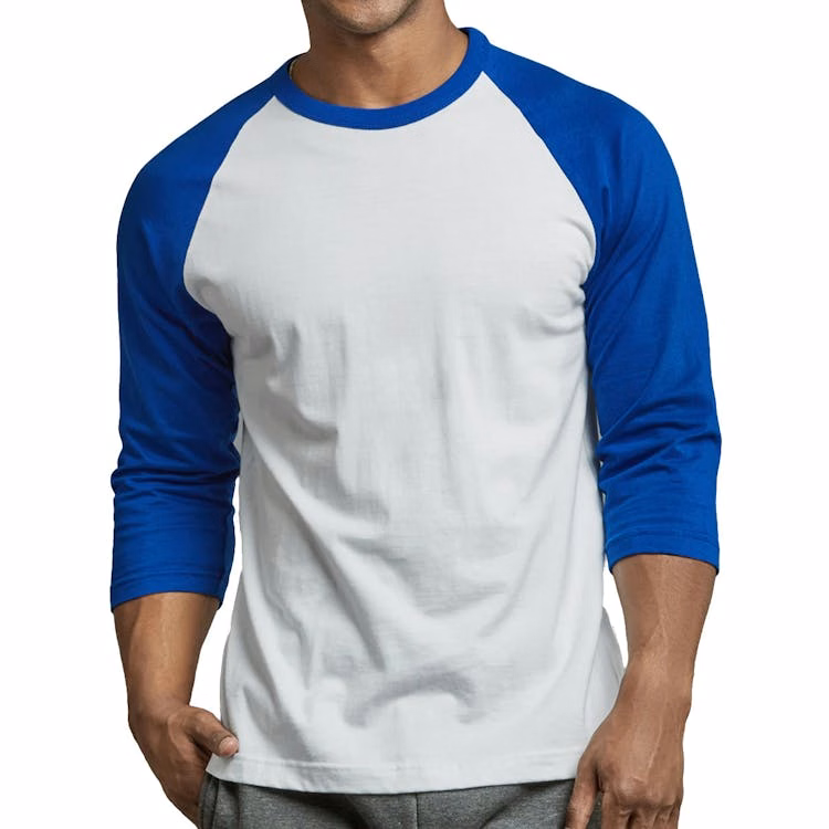 Men's 3/4 Sleeve Baseball T-Shirt - Medium Royal Blue/White