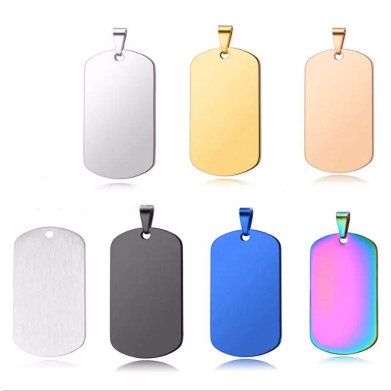 Sleek Military Dog Tag Metal Keychain