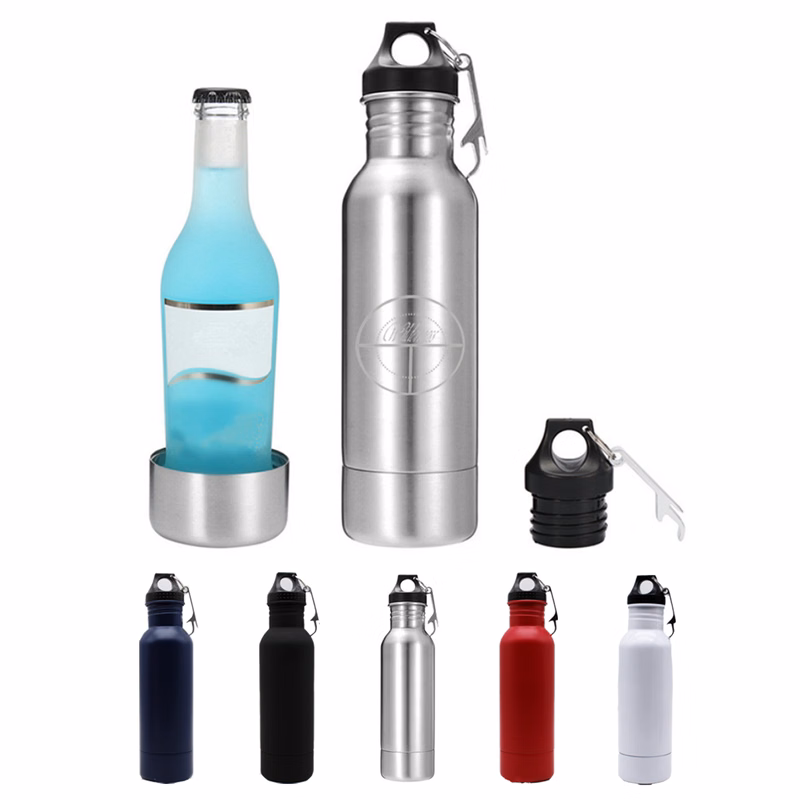 12oz Stainless Steel Beer Cooler Bottle w/ Opener