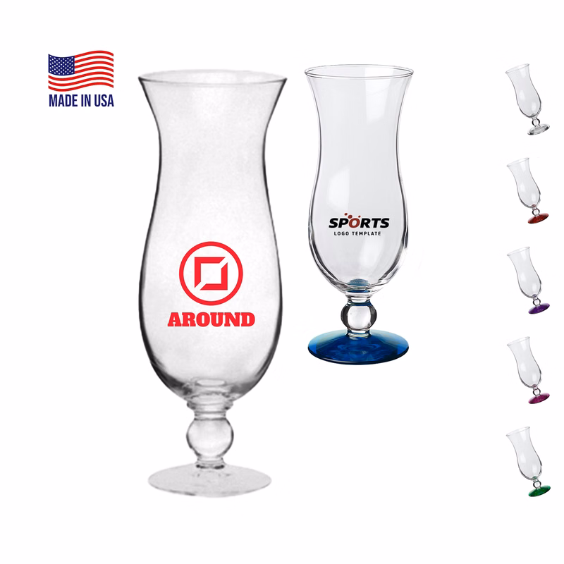 16 oz. USA Made Libbey Custom Printed Hurricane Glasses