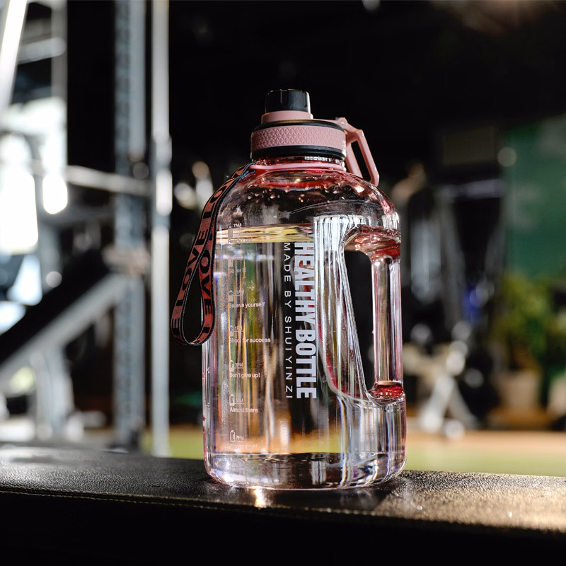 2.2L Clear Large Capacity BPA Free Gym Motivational Water Bottle