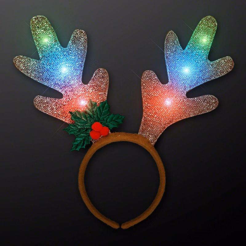 Golden Antlers Blinky Christmas Headband