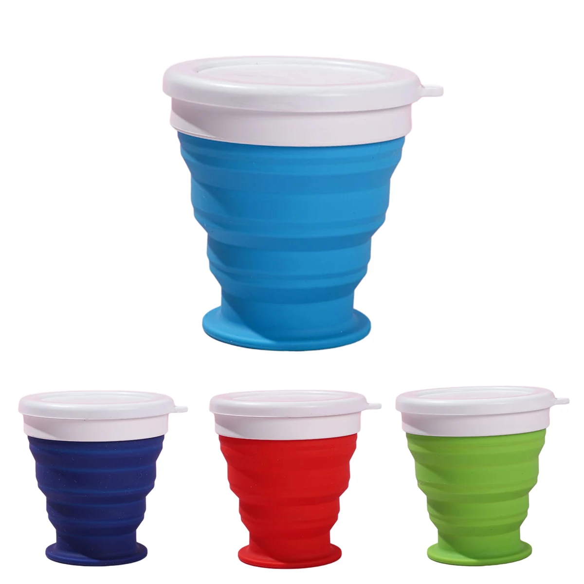 Silicone Folding Camping Cup with Lids 1