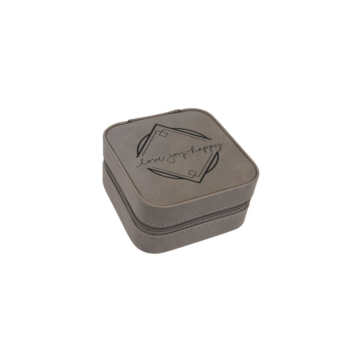 Gray Leatherette Travel Jewelry Box 1