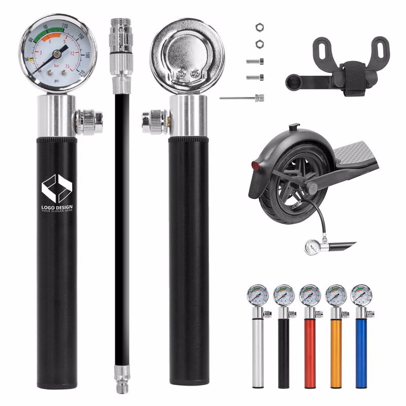 Mini Bike Pump With Gauge Portable Hand For Bicycle Ball