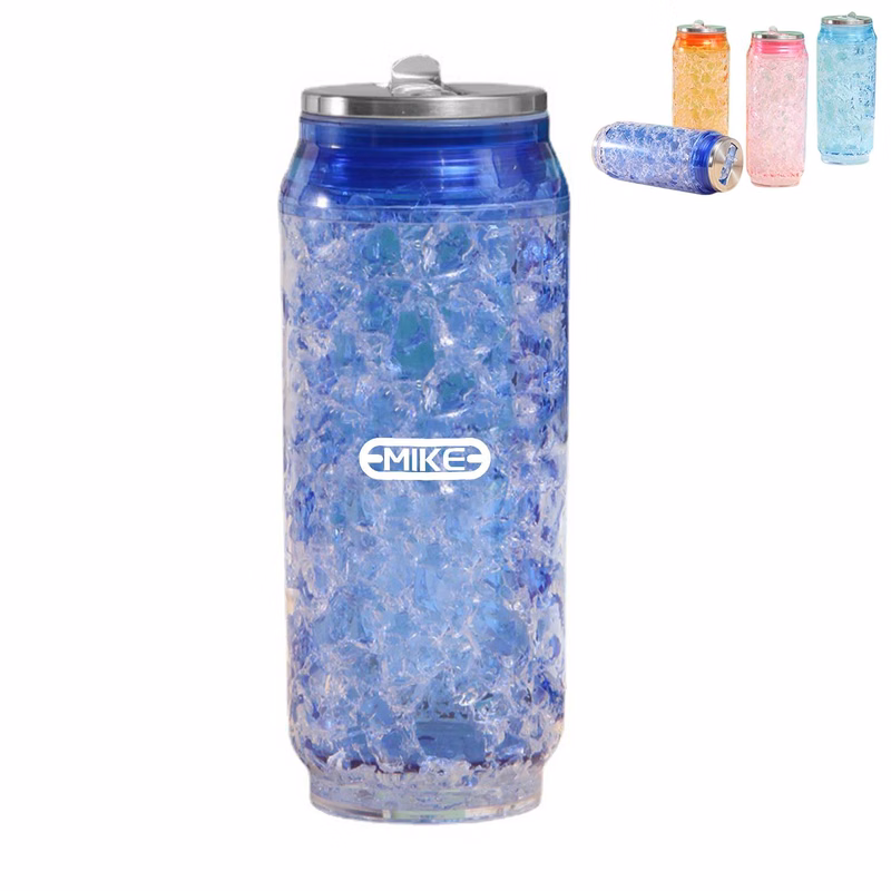 16oz Double Wall Plastic Ice Cans Straw CupWater Bottles