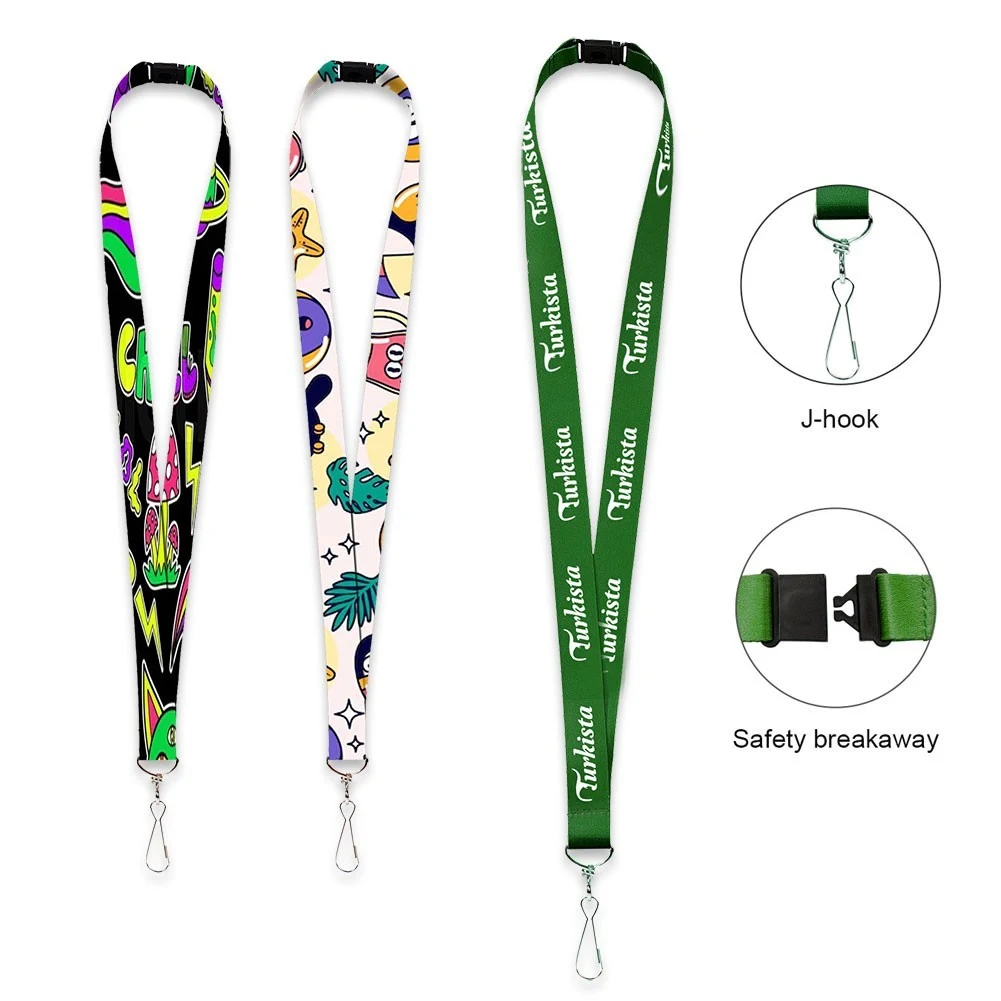 3/4" Sublimated Lanyard With J Hook And Breakaway 1