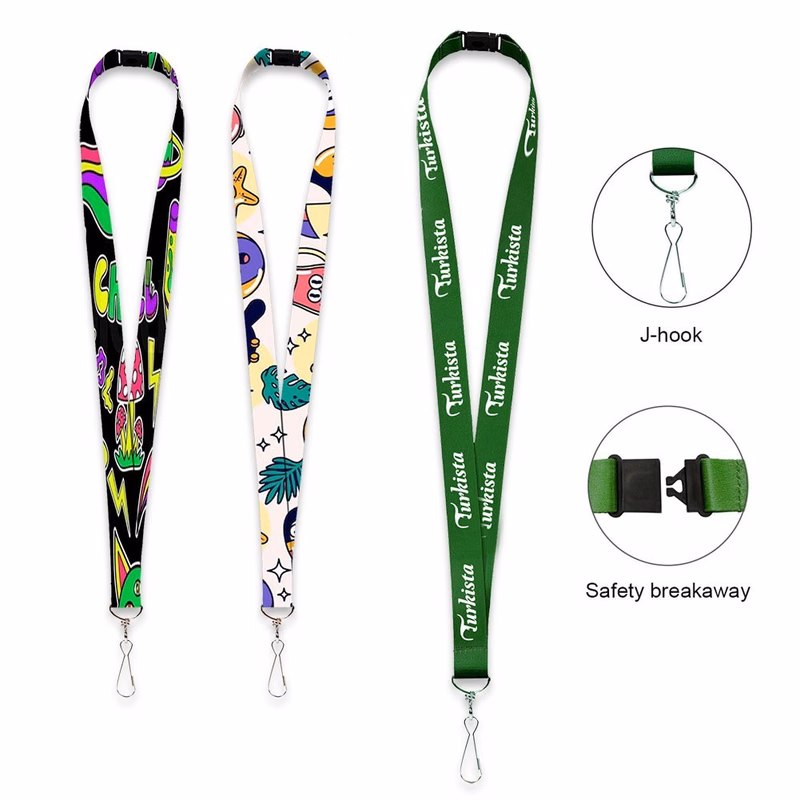 3/4" Sublimated Lanyard With J Hook And Breakaway