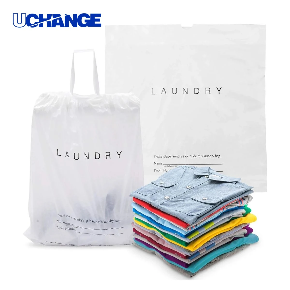 PE Drawstring Laundry Bag Organizer 19.5" x 18" 1