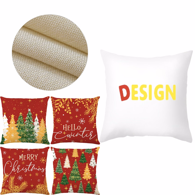 Custom Printed Linen Cushion Cover With Filling