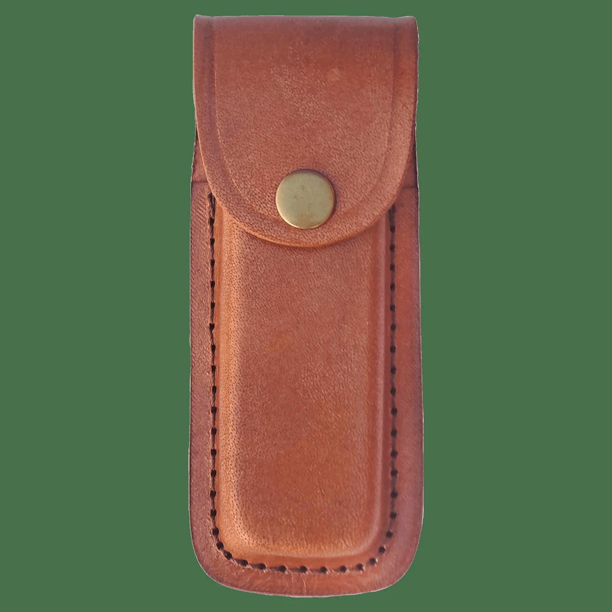 Bison River 5" Brown Leather Sheath with Snap Closure for Folding Knife Up to Long Closed 1