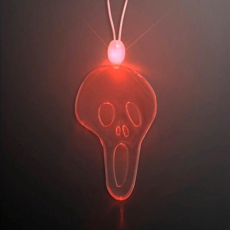 Screaming Ghost LED Acrylic Necklace