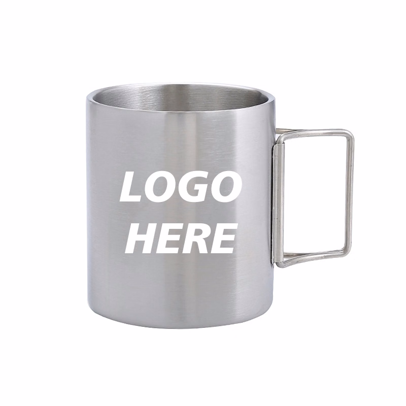 Custom 7.5 oz Double Walled Stainless Steel Camping Mugs