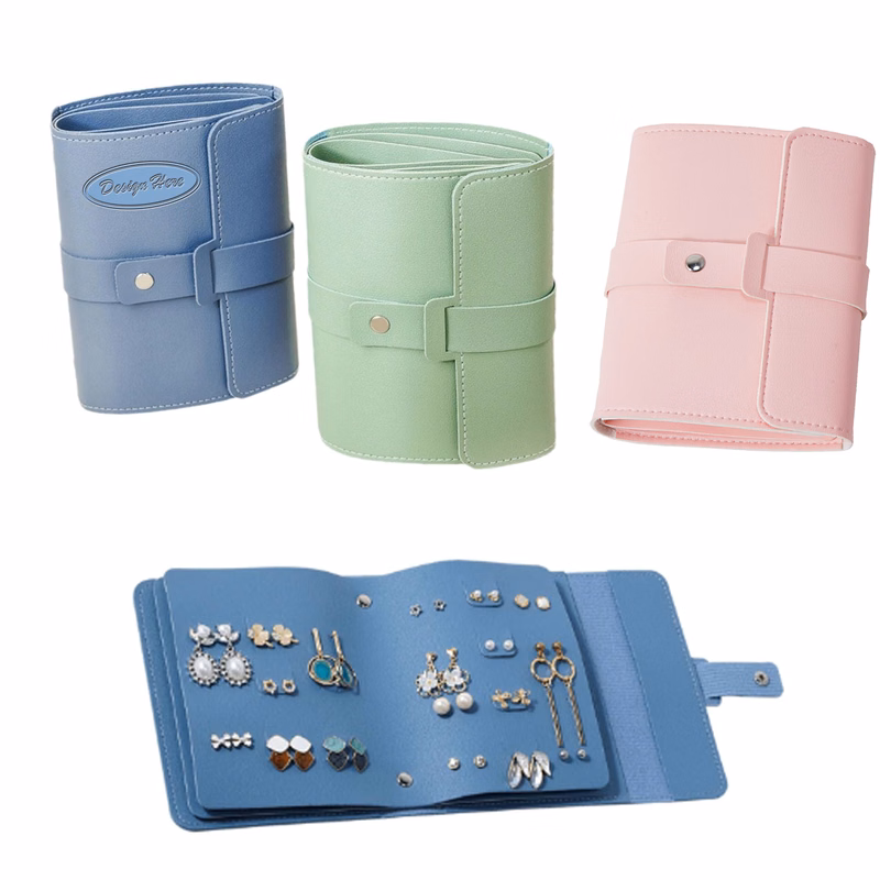 Jewelry Storage Roll with PU Leather Necklace Holder