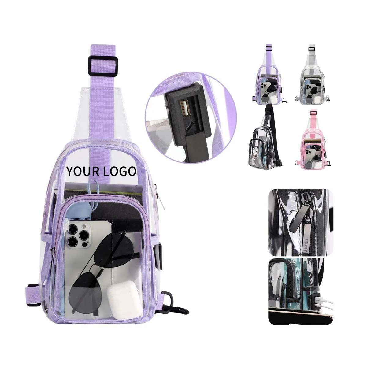 Transparent PVC Chest Bag with Large Capacity 1