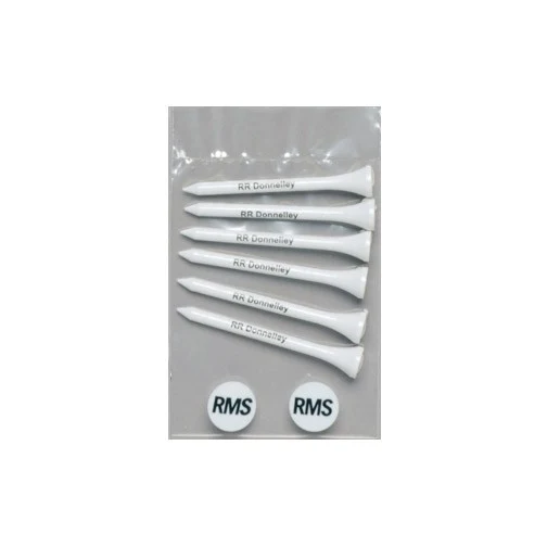 Value Poly Bag Pack w/ Six 2 1/8" Tees & 2 Markers 1