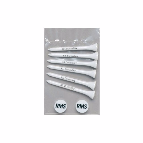 Value Poly Bag Pack w/ Six 2 1/8" Tees & 2 Markers