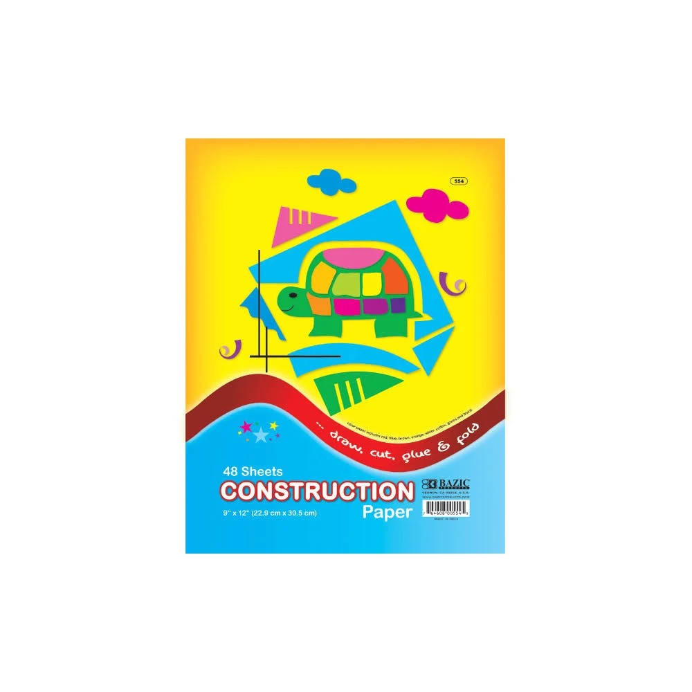 Construction Paper Pads- 48 pages 9" x 12" Assorted Colors 1
