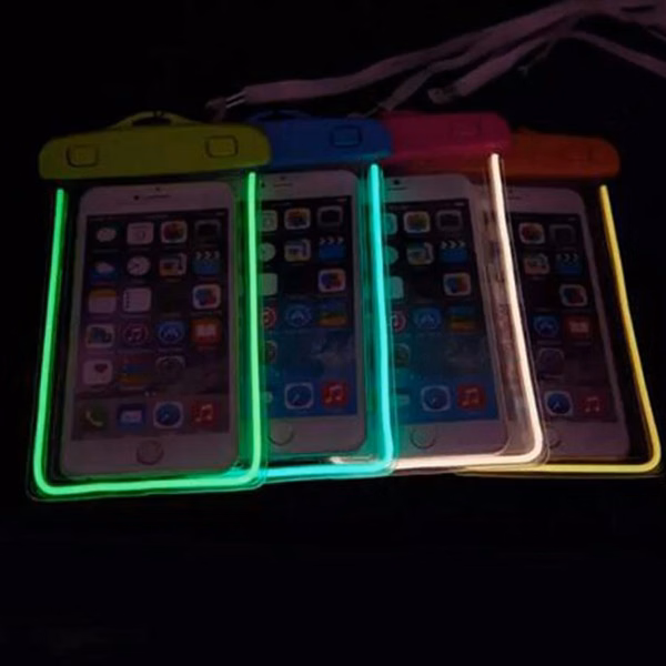 Luminous waterproof PVC mobile phone pouch